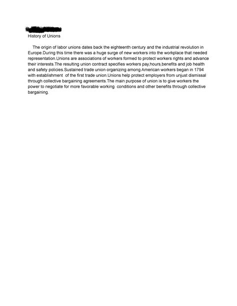 - Labor Unions - Prof g - Shaniyha Boston History of Unions The origin