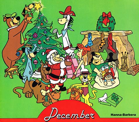December Hanna Barbera Calendar Cover Friend Cartoon Bear Cartoon