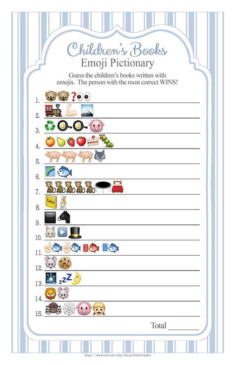 Childrens Books Emoji Pictionary Game With Vintage Blue Etsy In 2021