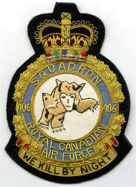 Rcaf 406 Squadron Qc Patch Air Force Badge Canadian Military Patches