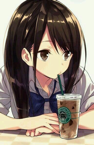 27 Anime Girl Drinking Coffee Wallpaper Anime Wallpaper