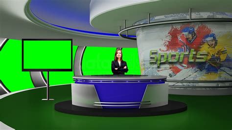 Sports 012 Tv Studio Set Virtual Green Screen Background Psd