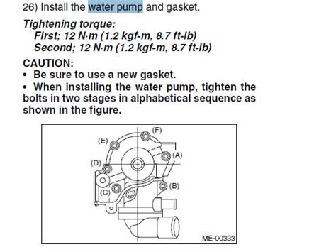 Toyota 22re Water Pump Torque Specs