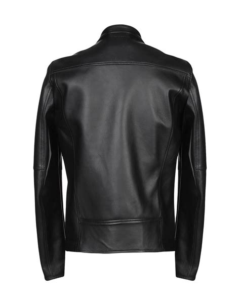 Diesel Black Gold Leather Jacket In Black For Men Lyst