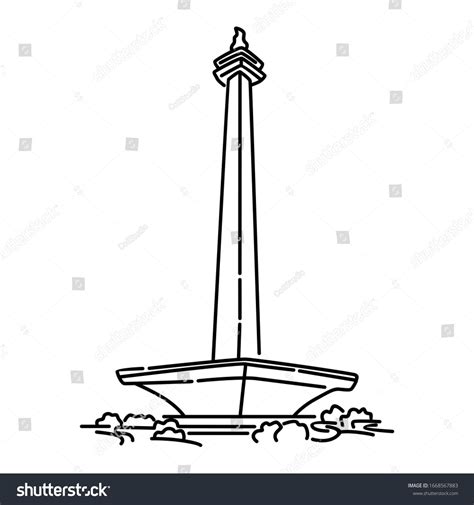 Monumen Nasional Monas Indonesian Monument Landmark In Jakarta Line
