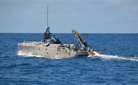 The Aqs 24b Minehunter Being Deployed From The Mine Countermeasures