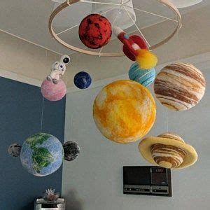 Solar System Mobile As A Space Nursery Decor First Mothers Etsy In Solar System Baby