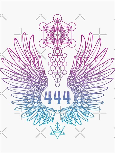 Angel Number 444 Sacred Geometry Sticker For Sale By Ladymoldavite