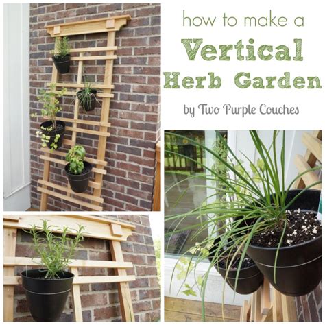 How to make your own vertical herb garden. How To: Make a Vertical Herb Garden - two purple couches