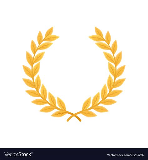 Gold Laurel Wreath Heraldic Symbol Monarchy Vector Image
