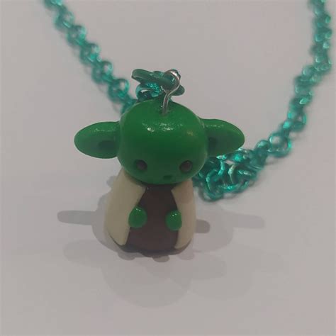 Baby Yoda Necklace The Child Accessories Green Necklace Etsy