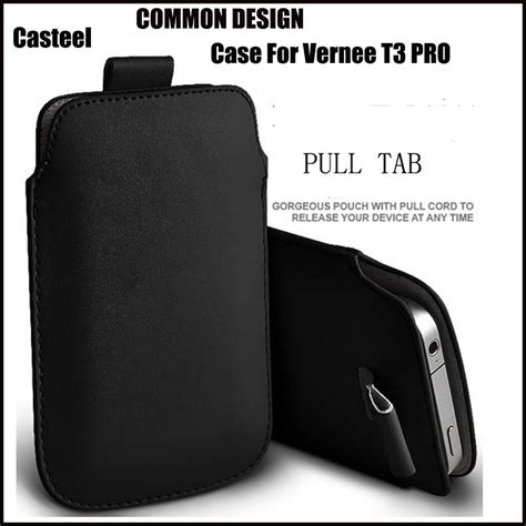 Casteel Pu Leather Case For Vernee T3 Pro Pull Tab Sleeve Pouch Bag