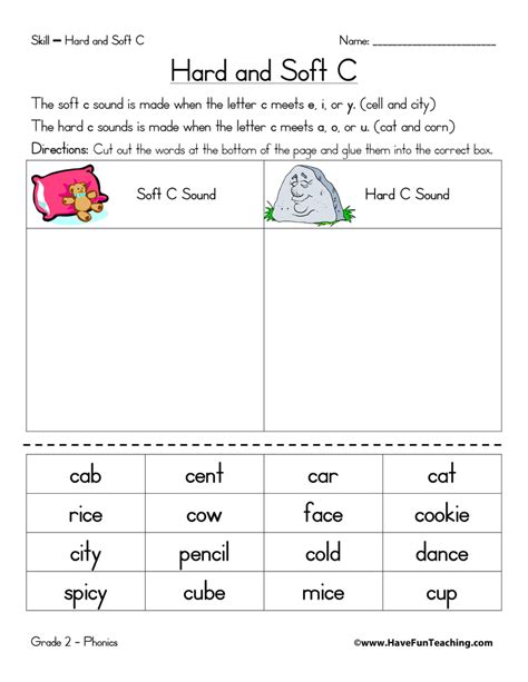 Hard C And Soft C Worksheet By Teach Simple
