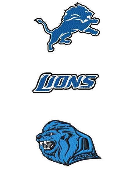 Detroit Lions 3 Logos Machine Embroidery Designs By Emoembroidery