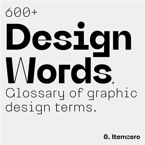 600 Design Words By Itemzero Glossary
