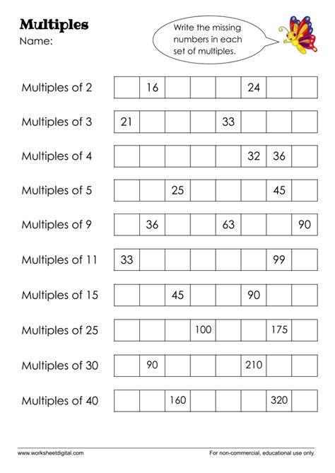 Multiples Worksheets Worksheetscity