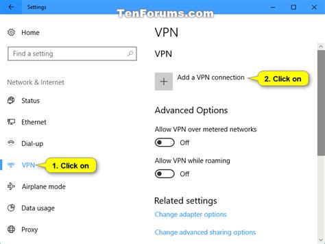 Set Up And Add A Vpn Connection In Windows 10 Tutorials