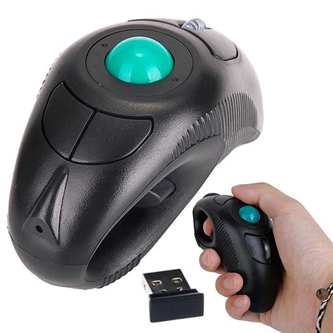 Usb Wireless Finger Handheld Trackball Mouse Mice With Laser Pointer Pc