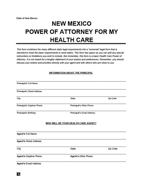 Free New Mexico Medical Power Of Attorney Legal Templates