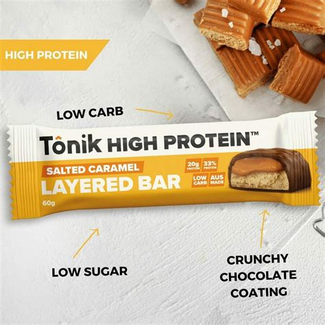 Tonik High Protein Snack Bars Salted Caramel The Healthy Man