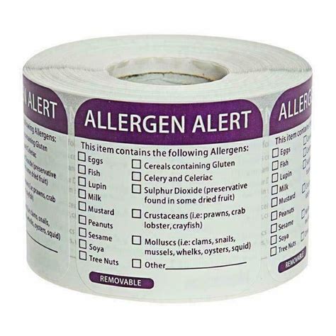 Food Allergy Allergen Warning Labelcatering Sticker 500 We Can Source It