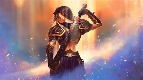 3840x2160 warrior fantasy girl 4k hd 4k wallpapers images backgrounds photos and pictures
