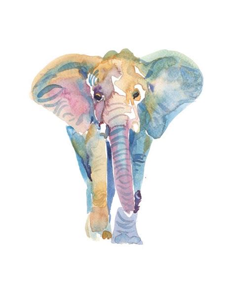 Elephant Painting Watercolor Watercolor Elephant Etsy Watercolor