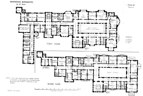 First And Second Floor Plans Of Bearwood House Plano De Arquitecto