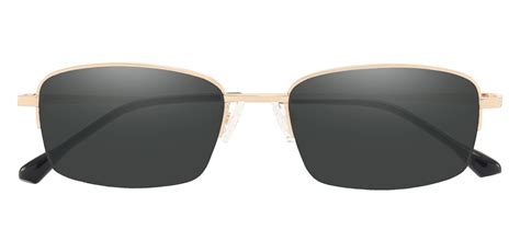 Order Prescription Sunglasses Single Vision With This Gold Rectangle