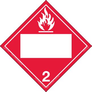 Hazard Class Flammable Gas Permanent Self Stick Vinyl Blank