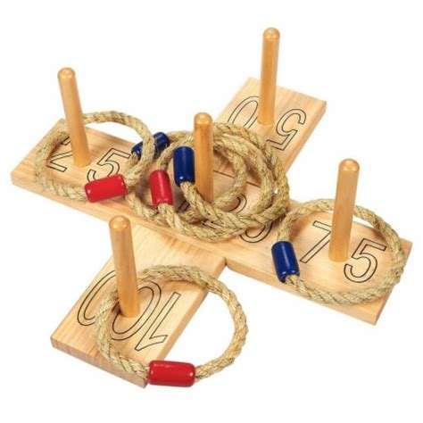 Ring Toss Throw Game Rope Rings And Wooden Boards Fun Party