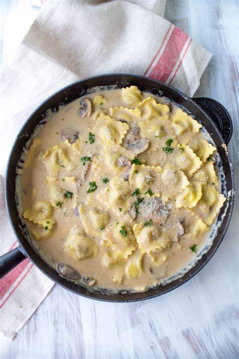 Keep it simple, ladies and gentlemen this recipe of ravioli in cream sauce literally comes together in less than 15 minutes. Double Mushroom Ravioli In Parmesan Sauce - A LA INGA