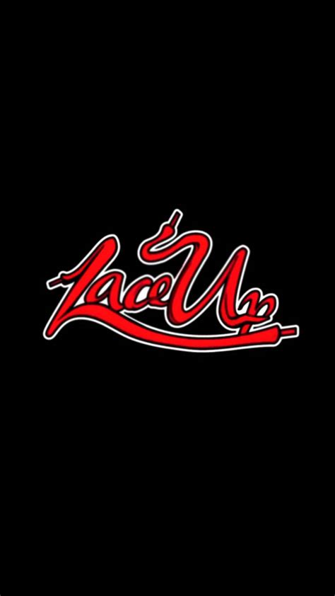Download Red And Black Lace Up Logo Wallpaper