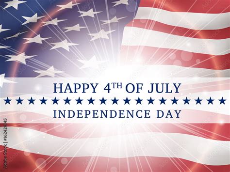 Happy 4th Of July Independence Day Poster With The Flag Of The