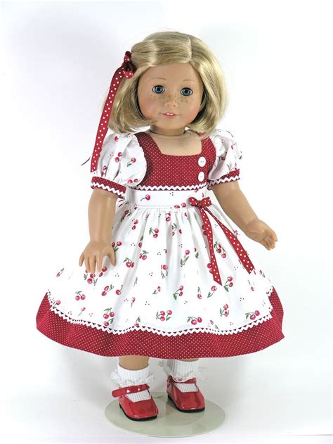 Handmade 18 Inch Doll Dress For American Girl Dots And Cherries
