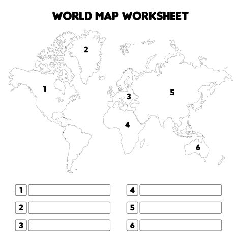 Blank World Map Worksheets