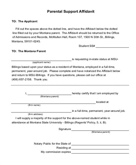 Affidavit Of Support Form 9 Examples Format Pdf Examples