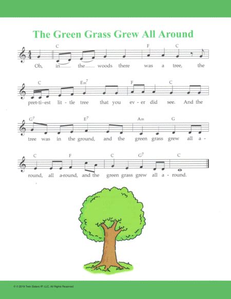 The Green Grass Grew All Around Sheet Music Hal Wright Guitar And Piano