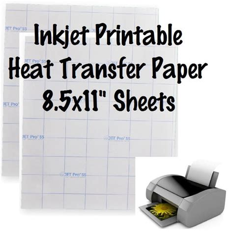 1 Sheet Jet Opaque Inkjet Transfer Paper Printable Heat Transfer Vinyl