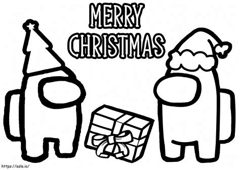 Among Us Merry Christmas 1024X724 Coloring Page