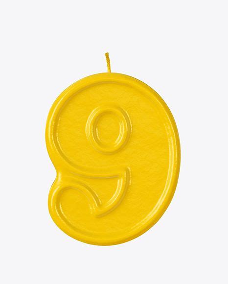 Number 9 Candle Mockup In Object Mockups On Yellow Images Object