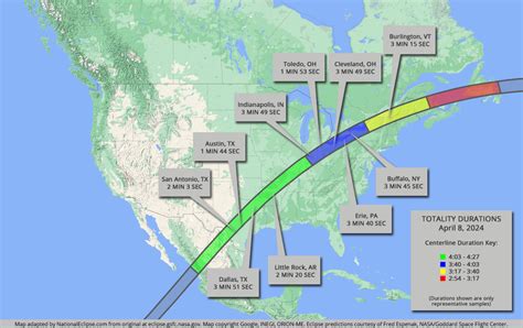 2024 North American Eclipse Totality Map Perla Brandais