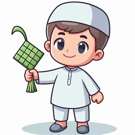 Premium Vector Vector Cute Boy Muslim Ramadan Character Illustration