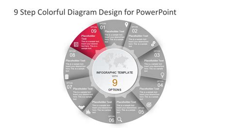 9 Step Colorful Process Cycle Design Ppt Slidemodel