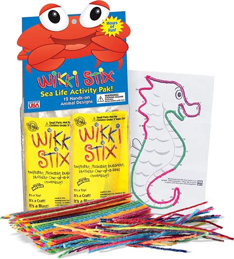 WikkiStix Sea Life Pak - 12 Sea Creatures with Activities & Fun Facts