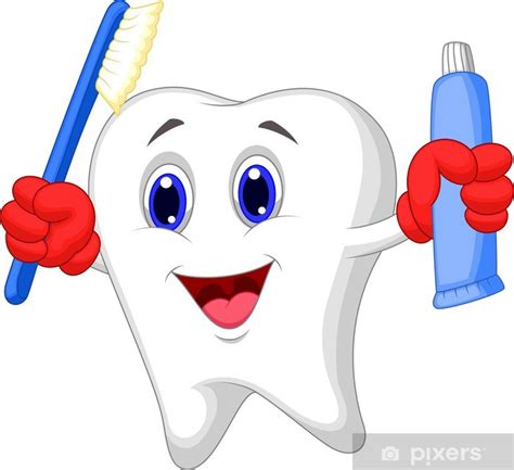 Étape 1 l'idée est d'apprendre aux enfants à reconnaître leurs dents et leur bouche, … Papier peint Dessin animé de dent brosse à dents et du ...