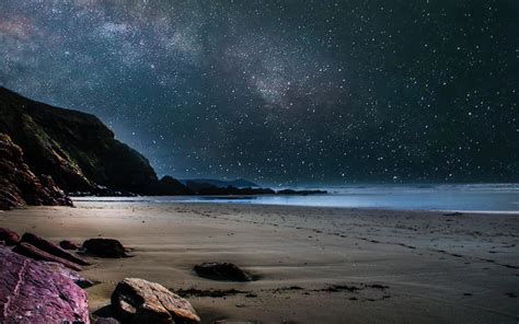 Download 1440x900 Wallpaper Beach Starry Night Sky Nature