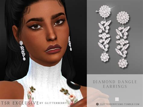 The Sims Resource Diamond Dangle Earrings