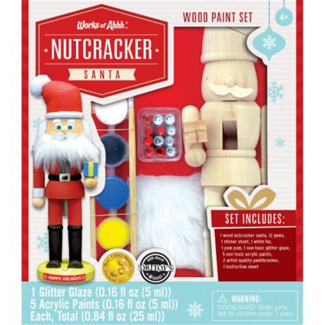 Works Of Ahhh Holiday Craft Set Nutcracker Santa Wood Paint Kit 1