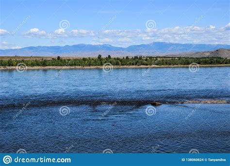 The Great Russian River Yenisei Which Originates In The Siberian Region